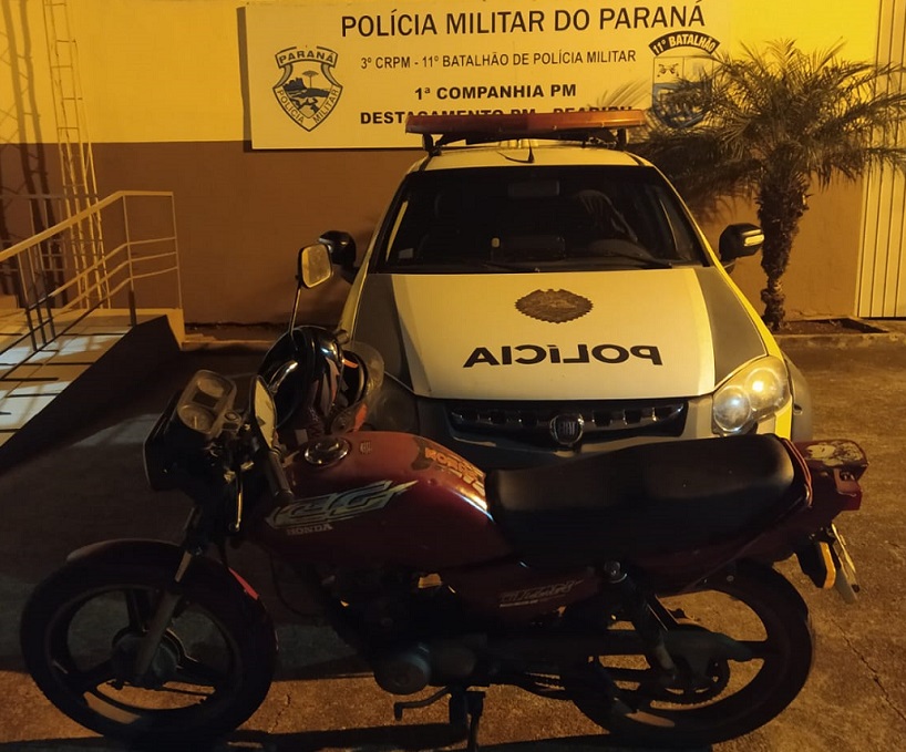 PM age rápido e recupera motocicleta furtada em Peabiru