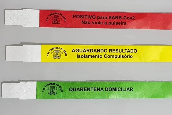 Tuneiras do Oeste adota pulseiras de identificação para sintomático de coronavírus